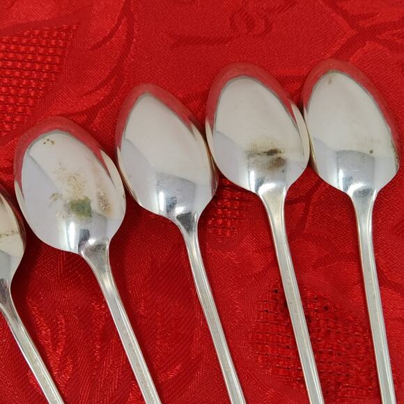 8X LHTSP New England Rosemary SilverPlate Iced Tea Malt Spoons Flatware Delicate - Picture 11 of 14